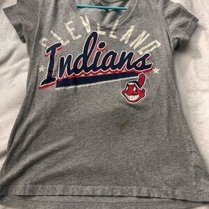 Gray Cleveland Indians womens T-Shirt
